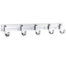 Aluminum Wall Mounted Hook Rack Rail Plated Hook Coat Hook Keys Hook 5-hook