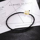 Black Mini Bead Necklace Fashion Women Choker Ladies Collar Chunky Party Jewelry