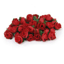 50pcs 3cm Artificial Silk Rose Bud Flower Heads Wedding Home DIY Decor Craft Red
