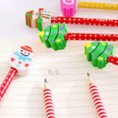 Christmas Pencil With Eraser Tops Kids Teacher Xmas stationery Party Studen N4Q2