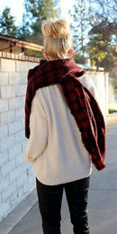 Wool Blend Tartan Plaid Soft Scarf Wrap Shawl Blanket Stole Pashmina Red+Bl U8G5