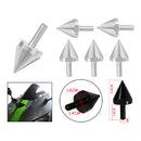 6Pcs M5 Motorcycle Windshield Screws Spike Bolts Mounting Nuts Kit Black