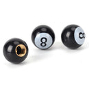 Black Pool 8-Ball Valve Stem Caps Motorcycle Car Truck SUV Bike Tire Air Cove_3C