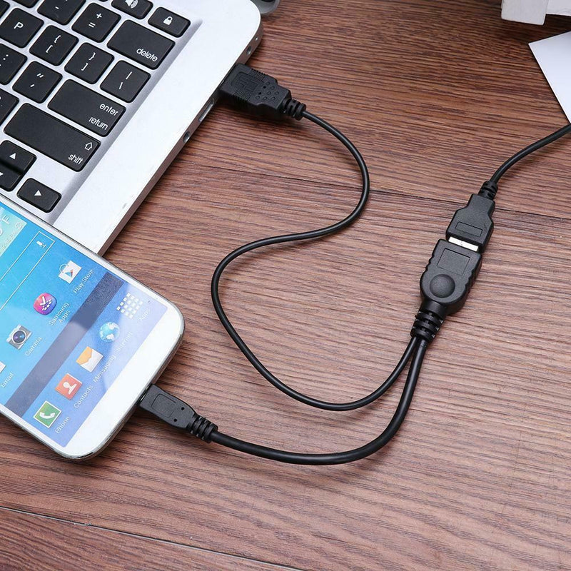 CableDeconn C0204 USB to USB+Micro 5 Pin Female to Male Y OTG Converter Cable