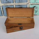 Retro Eiffel Tower Pen Pencil Case Holder Stationery Storage Wooden Box Students