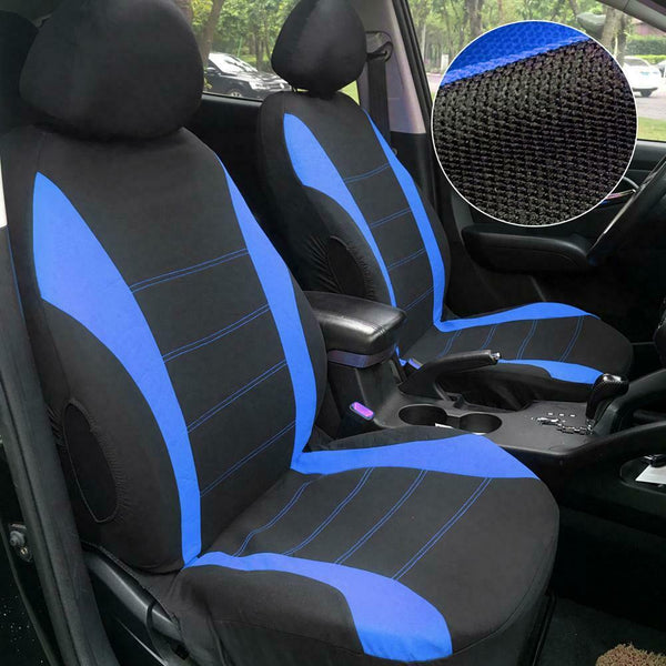 9pcs Breathable Polyester Car Front Rear Seat Covers Seat Headrest Covers