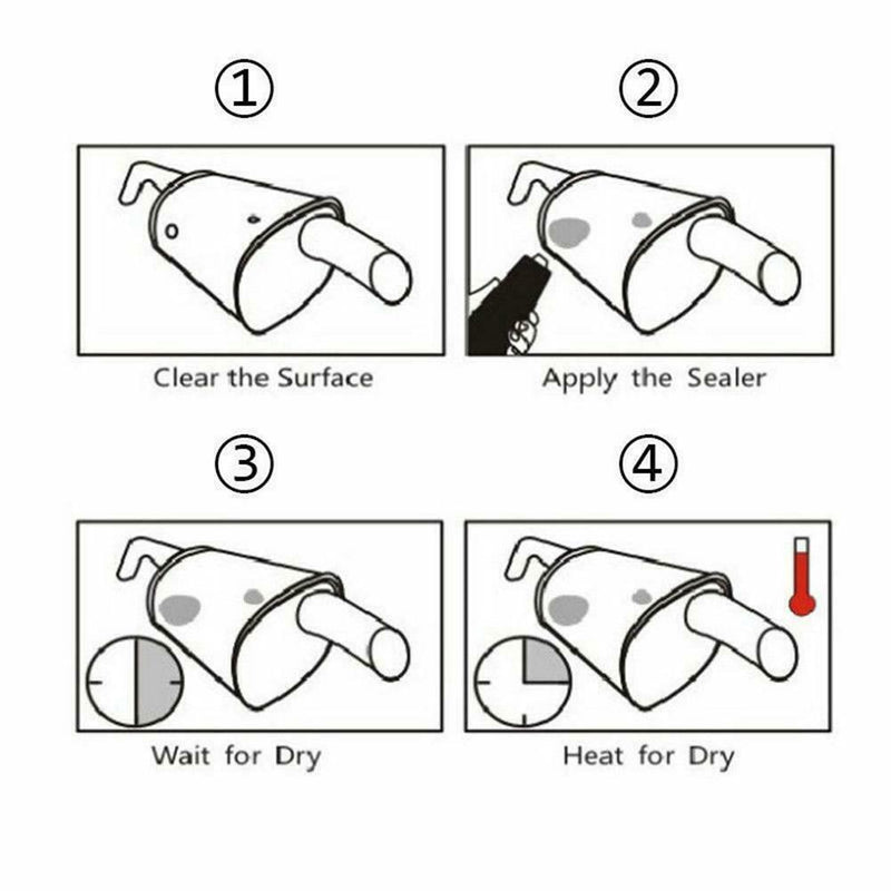 Car Exhaust System Pipe Repair Kit High Temperature to 1100C Cement Sealant 2019