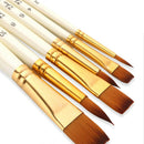 6Pcs Round Point Tip Paint Brush Set Nylon Artist Artist Painiting Brushes