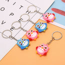 5pcs Cartoon Animal Cute Owl Silicone Kering Keychains Holder Key Chain Gifts FT