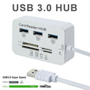 Aluminum 3 Port USB 3.0 Hub MS SD M2 TF Multi In 1 Memory Card Reader Adapter