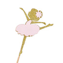 10PCS Pink Skirt Girl Cake Toppers Party Cupcake Flag Cake Decorations For Th BX