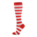 Halloween Striped Contrast Color Women Cotton Thigh Knee-High Stockings