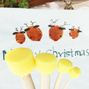 4x Wooden Handle Stencil Sponge Foam Brush Furniture Crafts Art Painting Tools