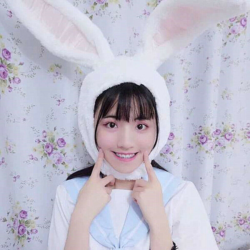 Cotton Bunny Ear Hat Plush Head Warmer Photographing Props Cap Xmas New Year