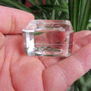 1X Crystal Clear Square Block Sphere Rocks Base Stand Holder Stone Display R5K2