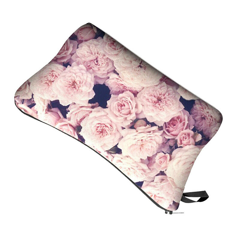 Cute pattern Pouch Travel Case Cosmetic Makeup Bag (Pink roses) F9H8