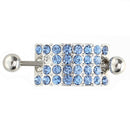 Belly Piercing Stainless Steel 316L In Blue Strass S5N3