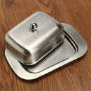Butter Dish Box Container Cheese Server Storage Keeper Tray Stainless Lid S M2K8