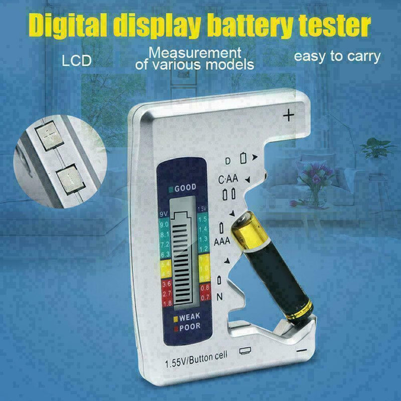 Universal Digital LCD Battery Tester Checker C D N AA 1.5V Cell 9V AAA D7U6 O4D3