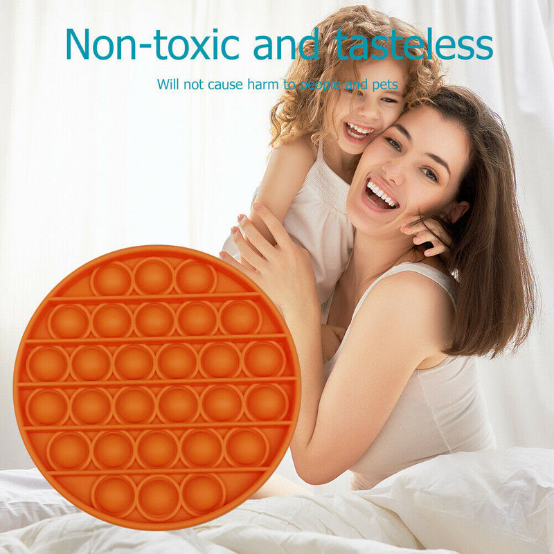 Push Bubble Fidget Sensory Toys Relief Stress Soft Squeeze Toys (Orange)