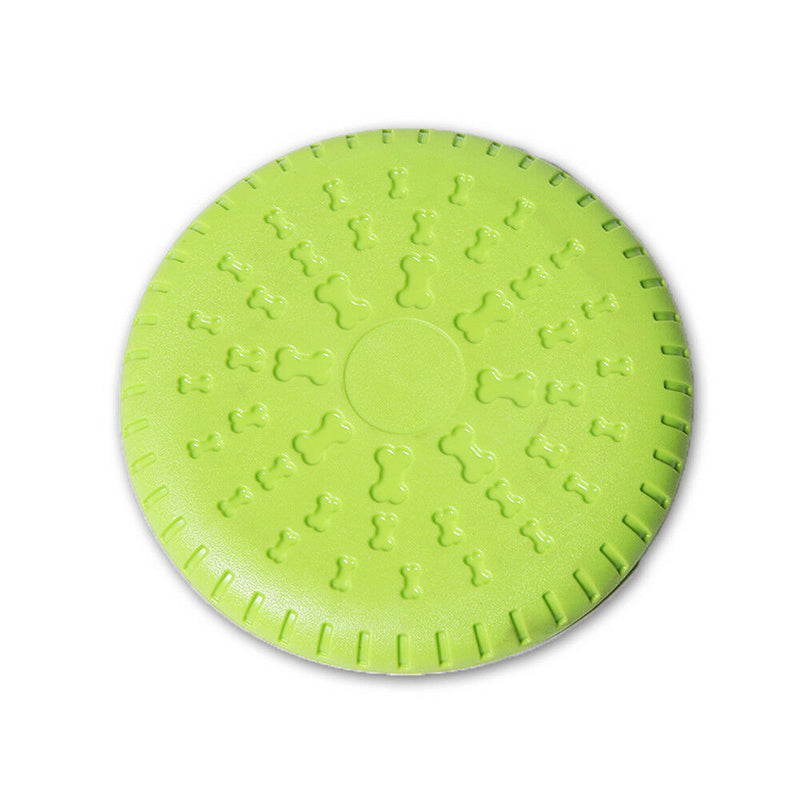 Portable Green Rubber Round Pet Dog Cat Fris*bee Toys Training Equipment Flyer