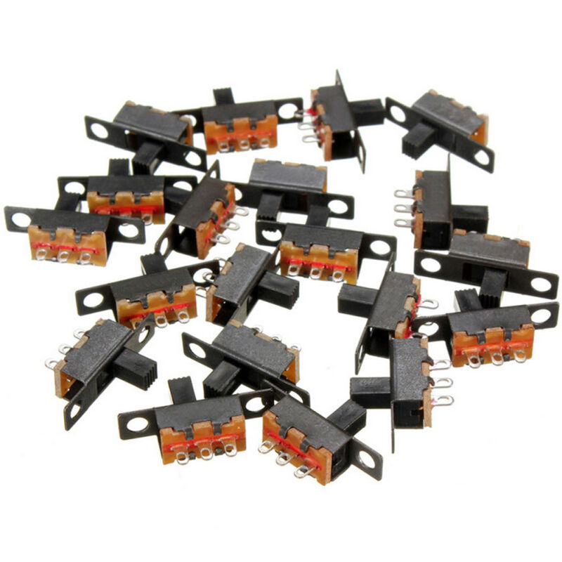 20pcs 5V 0.3 A Mini Size Black SPDT Slide for Small DIY-Power