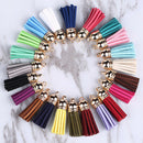 30Pcs Suede Leather Tassel For Keychain Jewelry DIY Pendant Charms Findings Set
