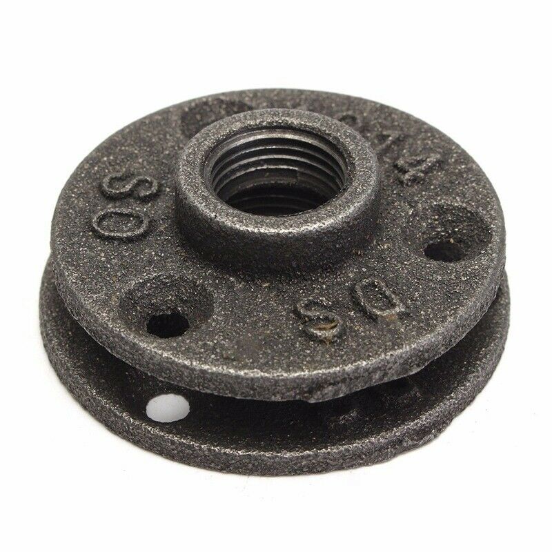 1/2 inch Three Holes Black Iron Flange Pipe Floor Fitting Threaded Wall Mou C4M3