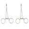 2 Pcs Dog Ear Cleaning Pliers Hair Clamp Tweezers Pet Forceps Curved Small