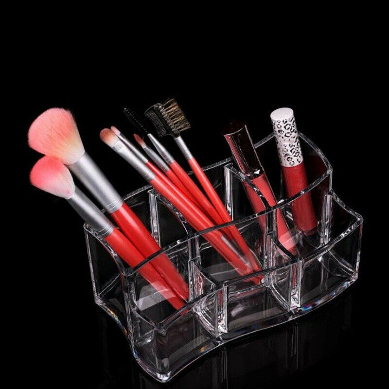6 Grids Transparent Plastic Lipsticks Makeup Brush Cosmetics Display Stand  C6F7