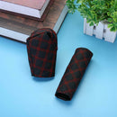 2pcs Car Leather Hand Brake Shift Knob Cover Gear Case Car Interior Decor