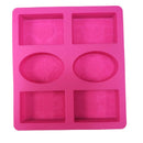 6 Cavity Rectangle Oval Silicone Soap Mold Handmade Soap Making CraftsB Hn