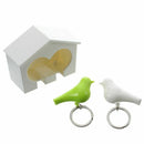 Couple Pair Sparrow Bird House Nest Whistle Key Holder Ring Keyholder Keych N2X1