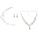 Wedding Party Bridal Bridesmaid Flower Crown Tiara+Necklace Earring Set Q6B9