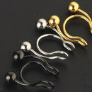 5pcs Clip on Nose Ring Hoop Stainless Steel No Piercing Septum Ring, Fashion