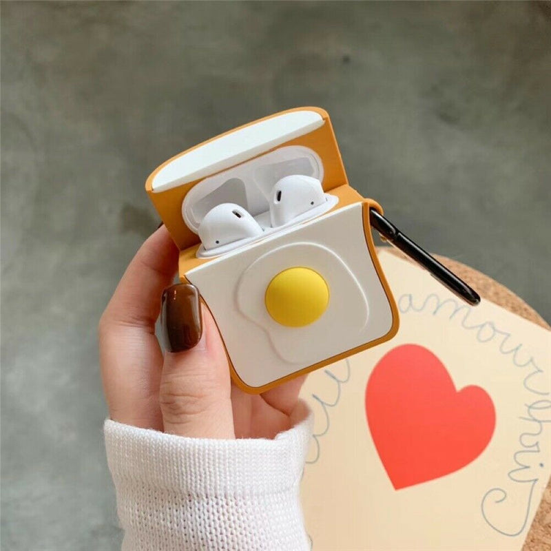 Toast Egg Bluetooth Earphone Case Cover Soft Silicone Protective For AirPods Int