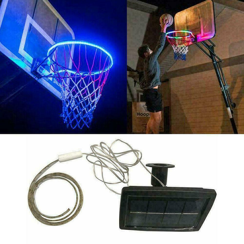 1PC Basketball Rim LED Solar Light Playing Night Light Decor Boys Home E1U5
