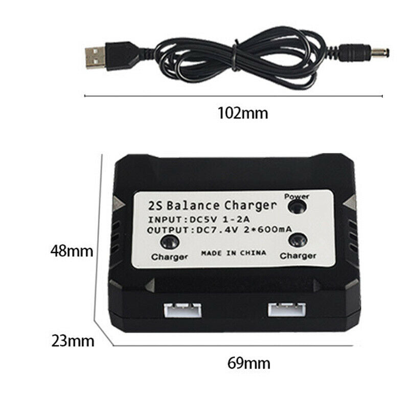 7.4V 2S Balance Charger Box Charging Adapter 2 in 1 for Syma X8C MJX X600 X E2W8