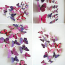 12pcs PVC Butterfly Wall Stickers Wedding Party Butterflies Decoration Red A