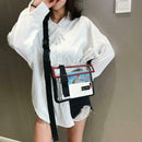 Transparent PVC Shoulder Messenger Bag Unisex Casual Crossbody Bags (Red)