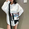 Transparent PVC Shoulder Messenger Bag Unisex Casual Crossbody Bags (Red)