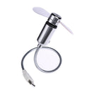 Flexible Gooseneck Portable Mini USB Fan Desktop LED Clock Fan USB Cooling Fan