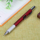 Multifunctional Screwdriver Blue Ink Ballpoint Pen Level Ruler Pen(Red)