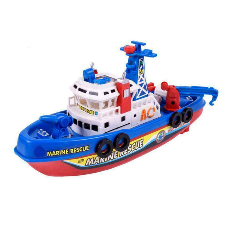 1*Electric Fire Boat Kids Bath Toys LED Flashing Light Up W/ UK Music U6F6