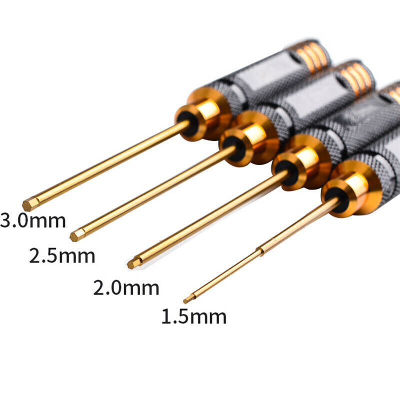 Rc Tools 4 Pcs Hex Screw Driver Set Titanium Plating Hardened 1.5 2.0 2.5 3 I8Q7