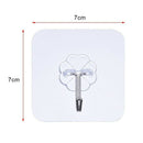 16 pieces wall hooks self-adhesive transparent hooks 7 cm x 7 cm hooks for  B5A1