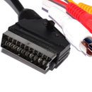 1.5m Scart to RCA Triple 3 x Phono Cable Composite Audio Video Lead