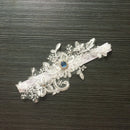 Wedding Garter Blue Rhinestone White Embroidery Floral Sexy Garters for Wom