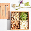 Storage Tray Dried Fruit Plate Kitchen Living Room Wood 4 Grid Wedding Cand