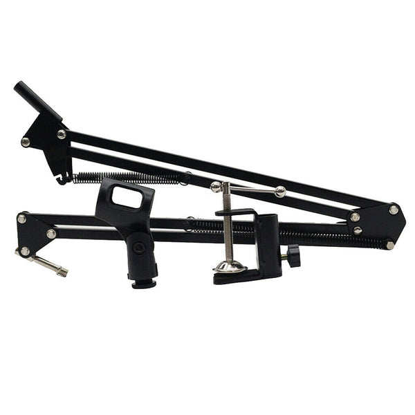 Adjustable Microphone Mic Boom Scissor Arm Stand Set - Black